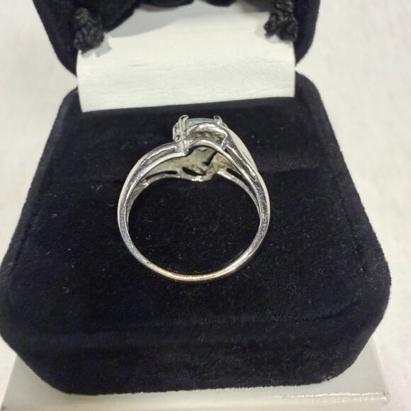 Aquamarine Ring size 8 1/2. Sterling Silver - Picture 6 of 12